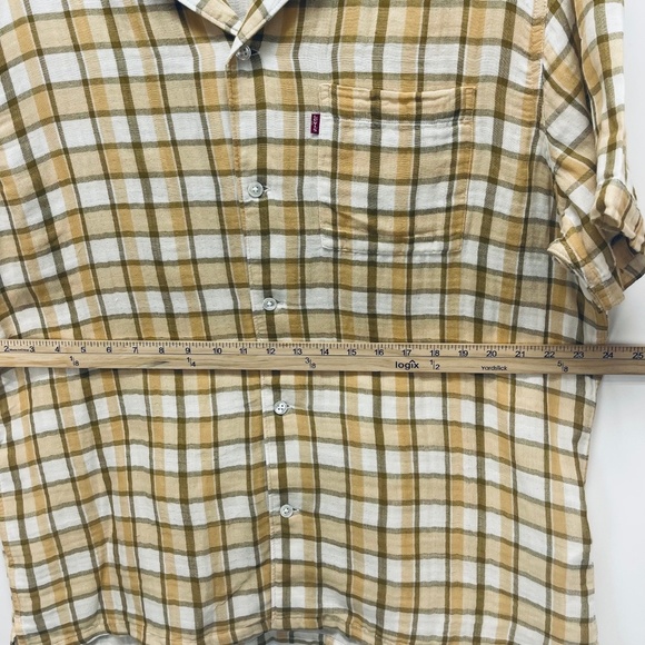 Levi’s Men’s Shirt Casual Plaid Long Sleeve Multicolor Brown Size L New - Picture 8 of 10